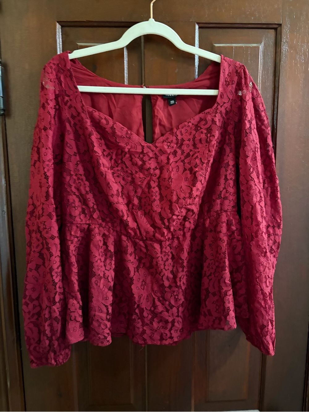torrid Red Lace Peplum Blouse